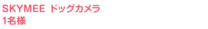 SKYMEE ドッグカメラ1名様